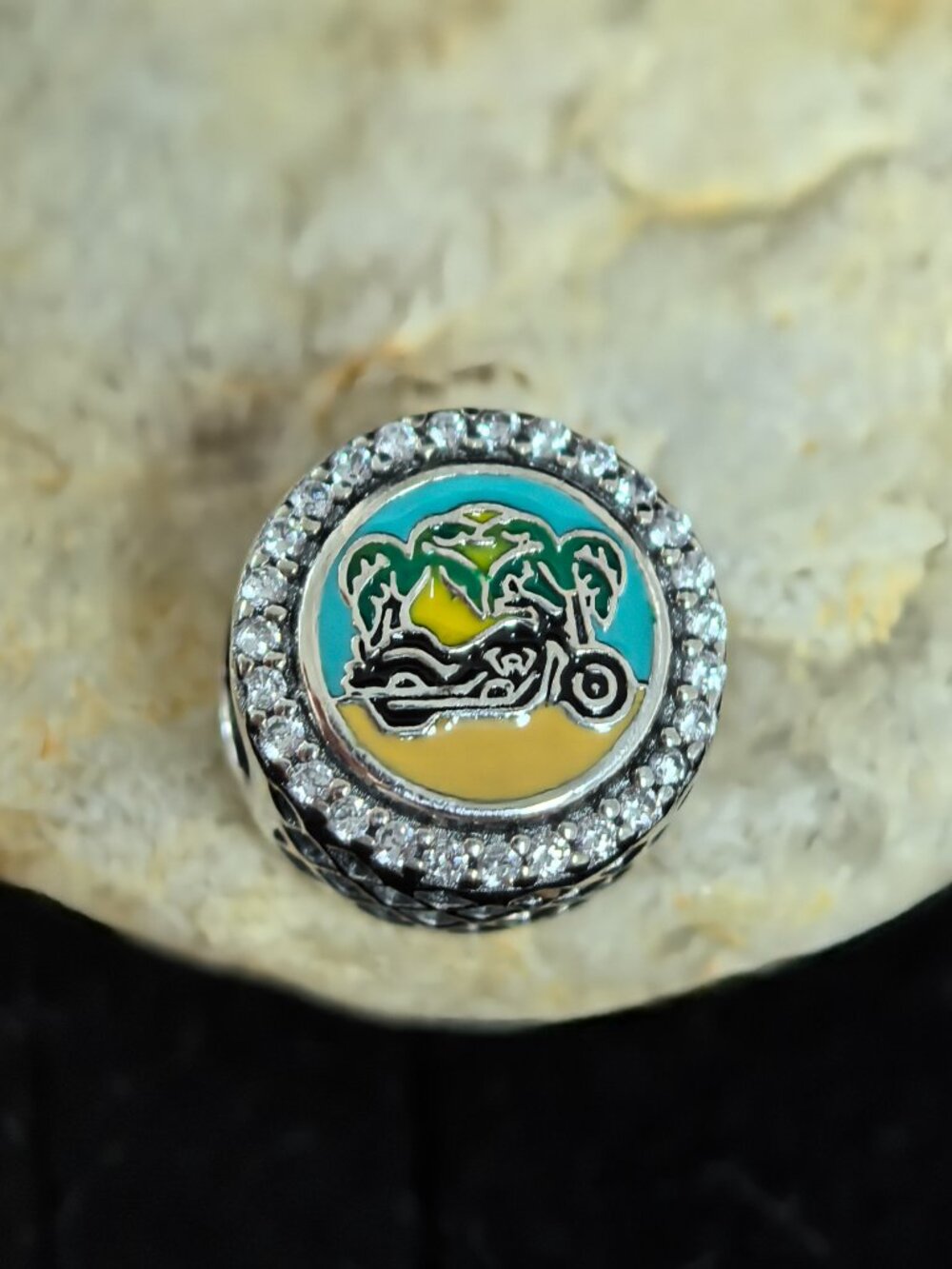 Pandora Daytona Beach FL Charm Motorcycle Bead Charm, S925 Silver Jewelry